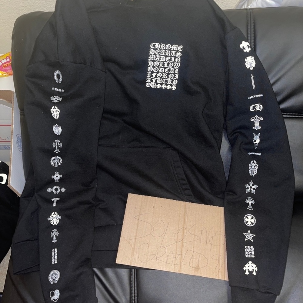 Chrome hearts pull over hoodie multi logo